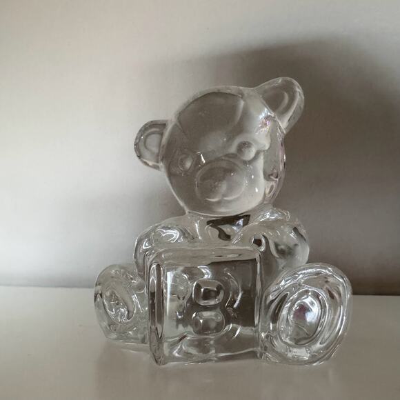 Waterford Other - Waterford Crystal Glass Baby Bear & Block